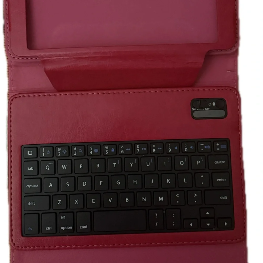 Wireless Bluetooth Tablet Keyboard with Red Case